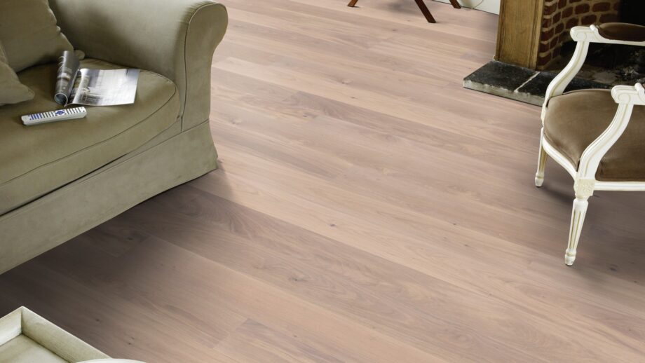 Parquet Tarkett, Shade, Oak Satin White Plank, 1-strip, 2 sides bevelled, Proteco Hardwax Oil