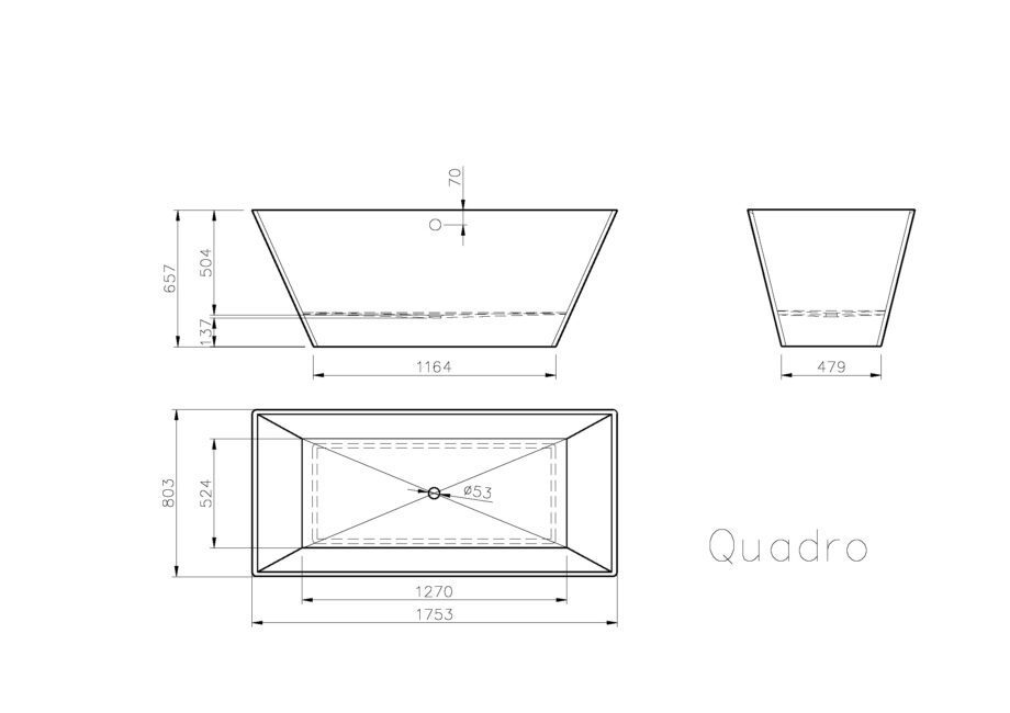 Bathub Vispool Quadro 175