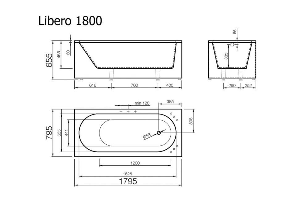 Bath Vispool Libero 180