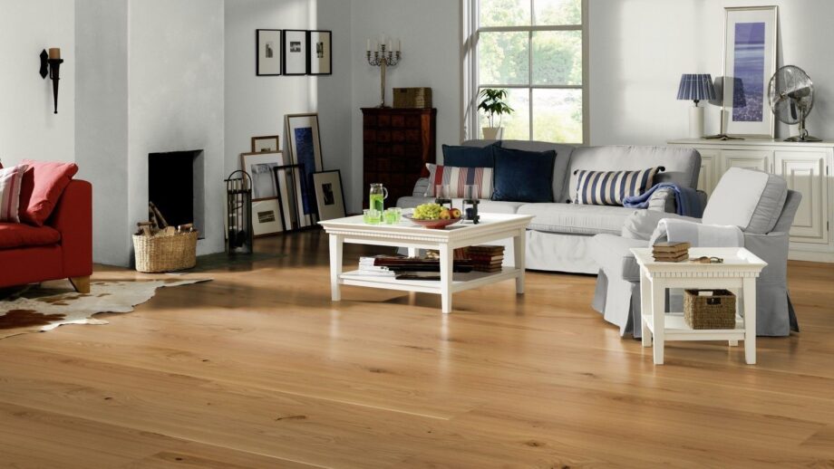 Parquet Tarkett, Elegance, Oak, brushed, 4 sides beveled, 1-strip, Proteco Hardwax Oil