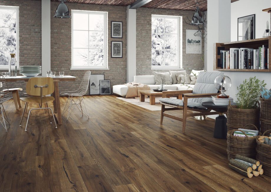 Parquet Oak, Grande Porto, 1-strip, beveled, brushed, stained, natural oil