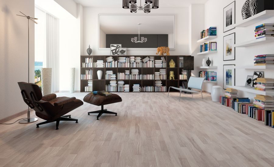 Parquet Oak, Molti Marzipan Muffin, 3-strip, brushed, stained, matt lacquer