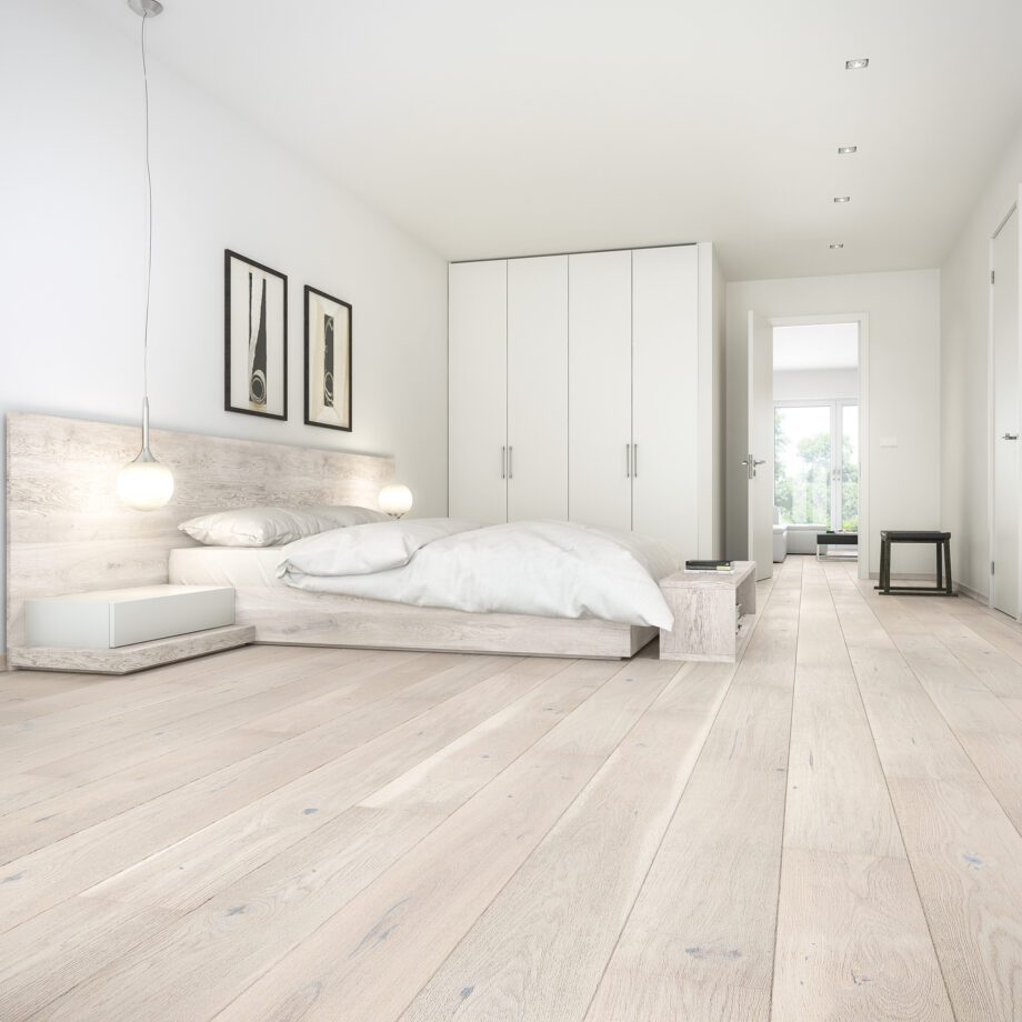 Parquet Oak, Senses Gentle, 1-strip, beveled, brushed, stained, matt lacquer