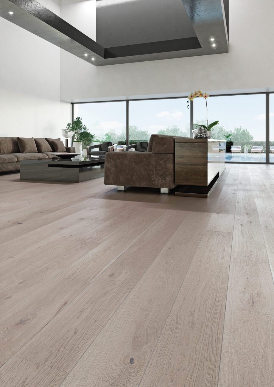 Parquet Oak, Senses Touch, 1-strip, beveled, brushed, stained, matt lacquer