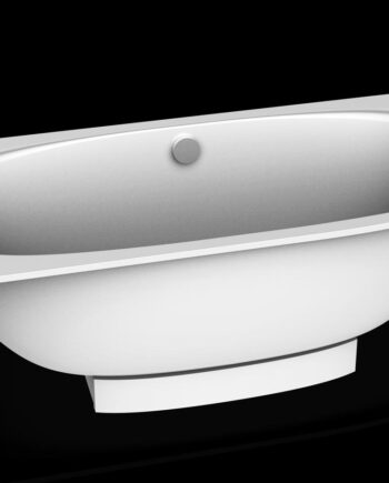Bathtub PAA VERSO cast stone bathtub with panel + 1 rounded corner D