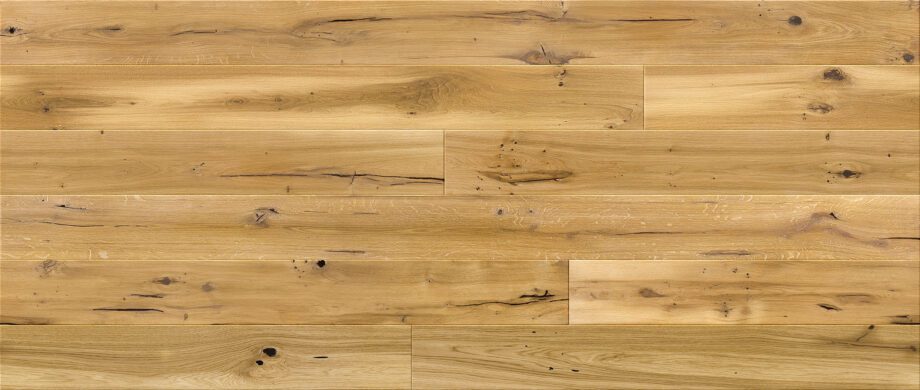 Parquet Oak, Medio Madeira, 1-strip, beveled, brushed, matt lacquer