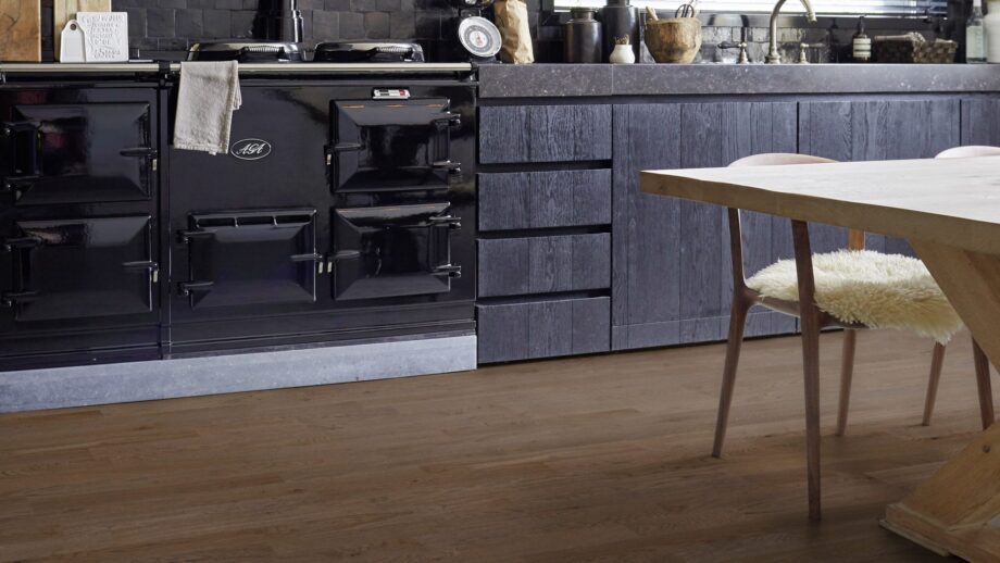 Parquet Tarkett, Shade, Oak Italian Brown DuoPlank, 2-strip, brushed, Proteco Natura mat lacquer