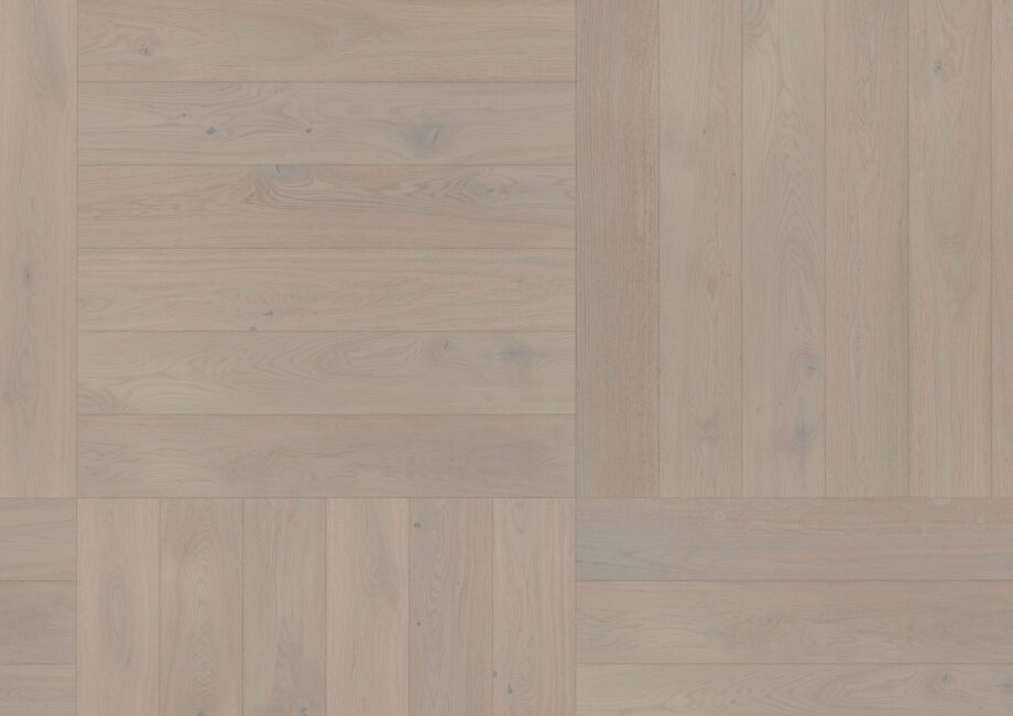 Parquet Oak, ter Hürne, Oak light grey, brushed, beveled, extra matt lacquered