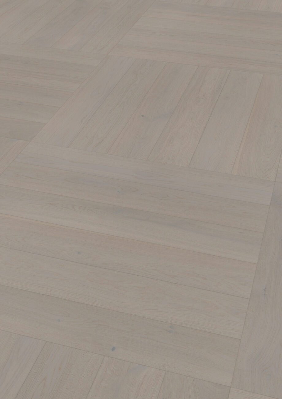 Parquet Oak, ter Hürne, Oak grey, brushed, beveled, extra matt lacquered