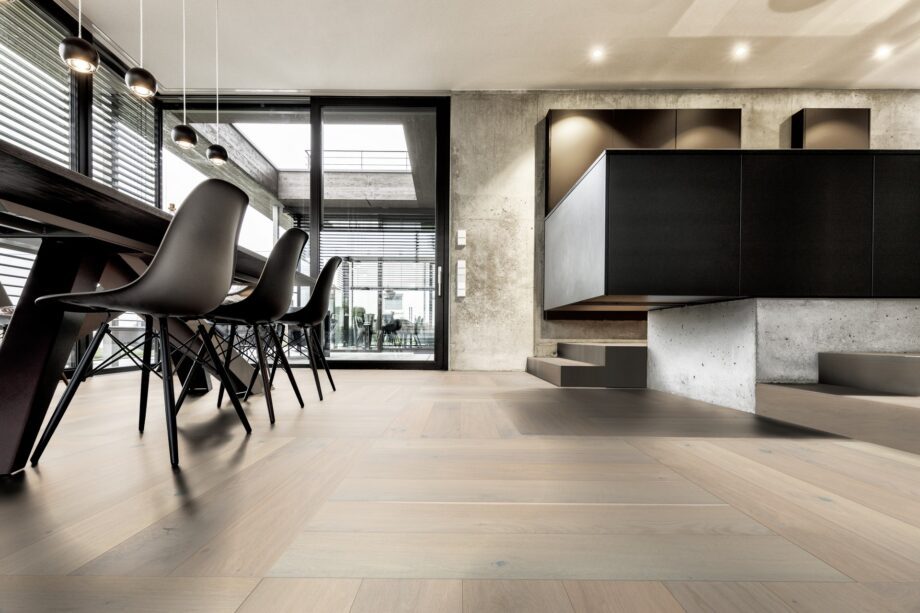 Parquet Oak, ter Hürne, Oak sand grey, brushed, beveled, natural oil-treated