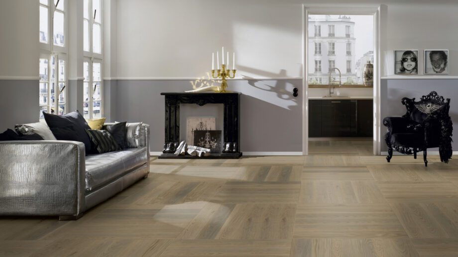 Parquet Oak, ter Hürne, Oak smoke grey, brushed, beveled, natural oil-treated