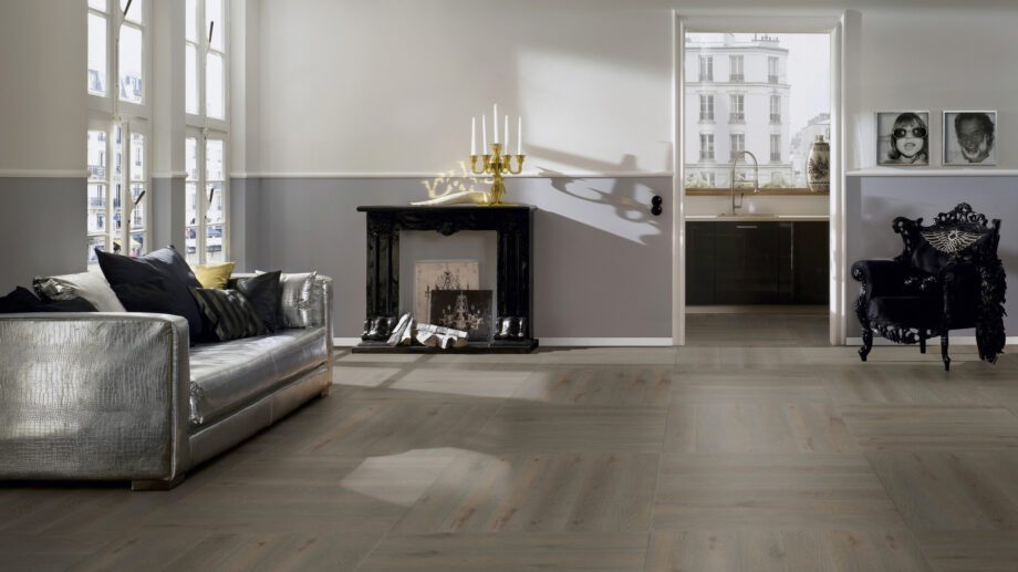 Parquet Oak, ter Hürne, Oak azure brown, brushed, beveled, natural oil-treated