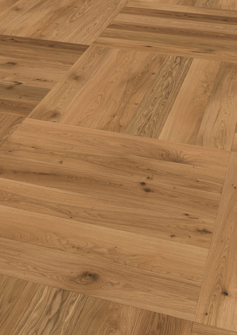 Parquet Oak, ter Hürne, Oak, brushed, beveled, natural oil-treated