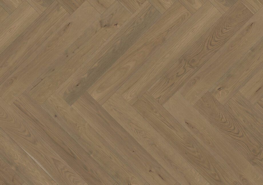 Parquet Oak, ter Hürne, Oak terra brown, herringbone, brushed, beveled, natural oil-treated