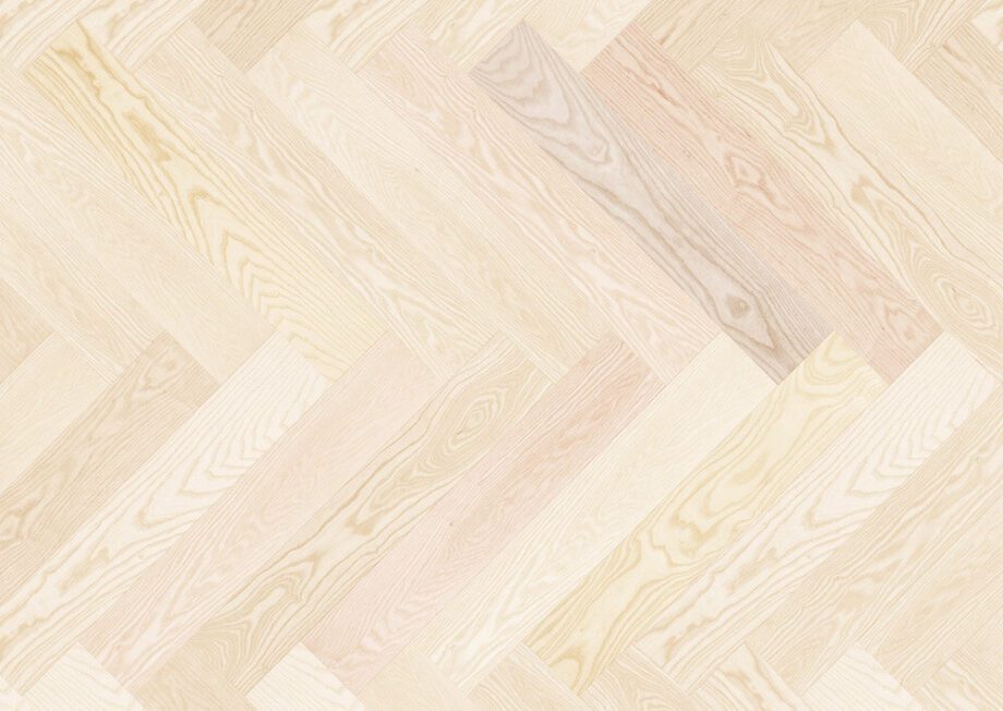 Parquet Ash, Moonlight, 1-strip, beveled, matte lacquer, herringbone, click