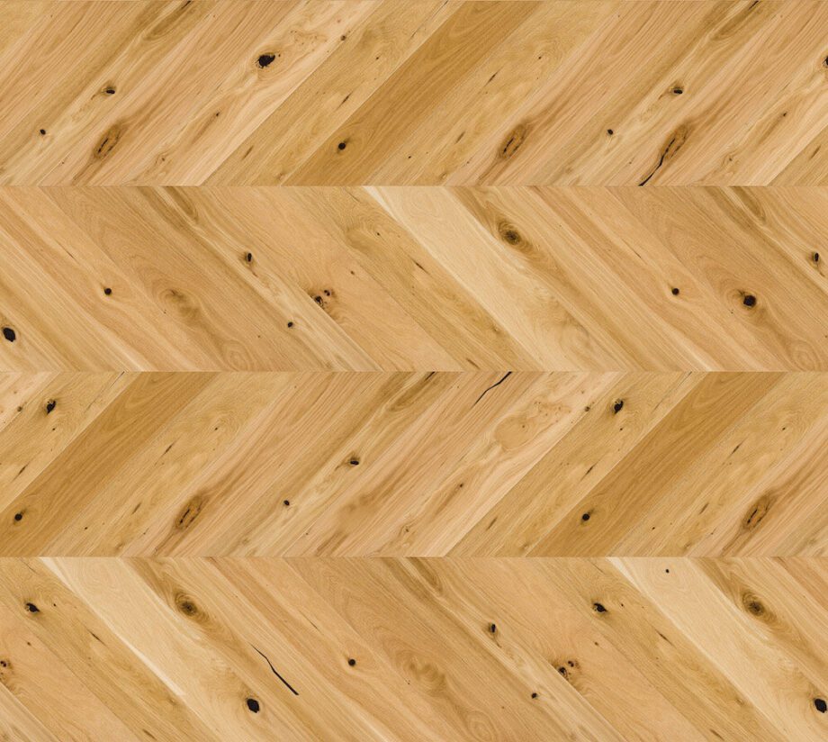 Parquet Oak, Raisins, 1-strip, beveled, brushed, matte lacquer, french herringbone