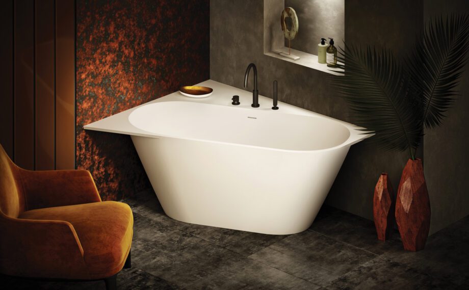 Bathtub PAA DECO CORNER D Silkstone matt corner bathtub