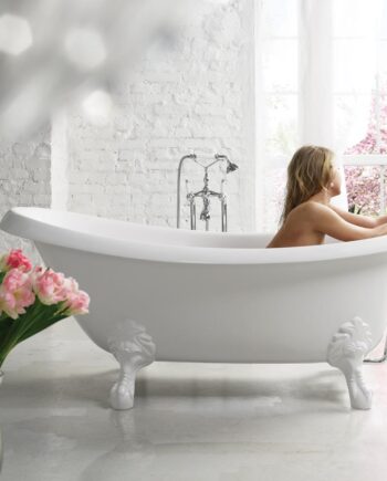 Bathtub PAA VICTORIA in matt Silkstone with cast stone ANTICA legs