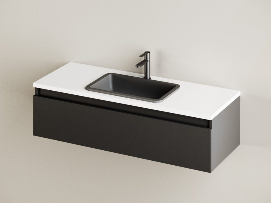 Washbasin PAA OPUS IN graphite matt Silkstone drop-in, without overflow