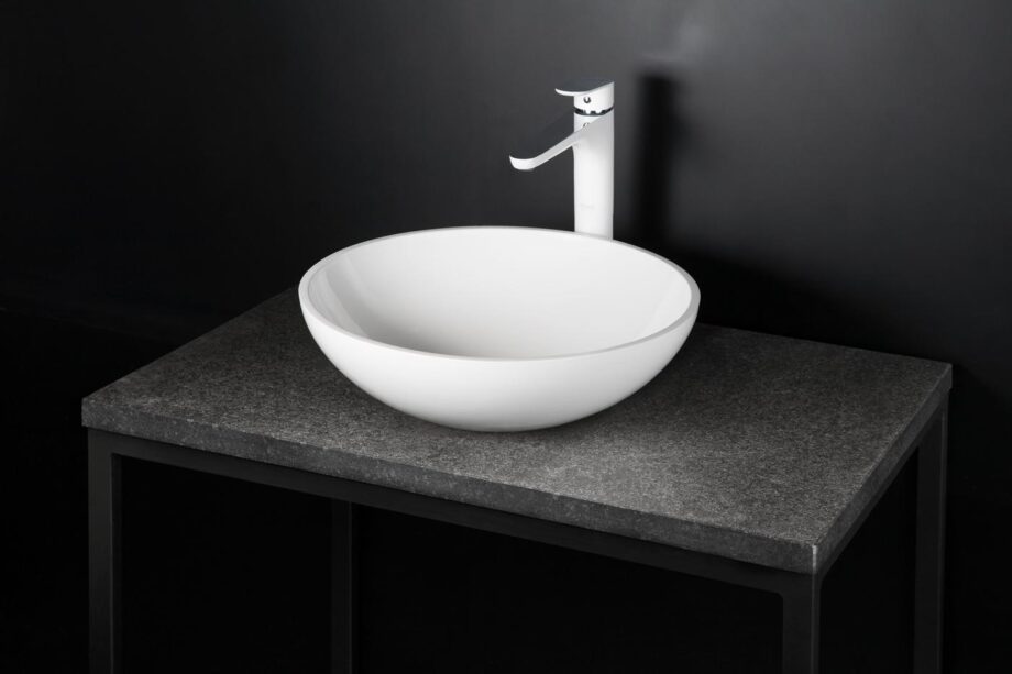 Washbasin PAA ROUND ON cast stone washbasin on surface