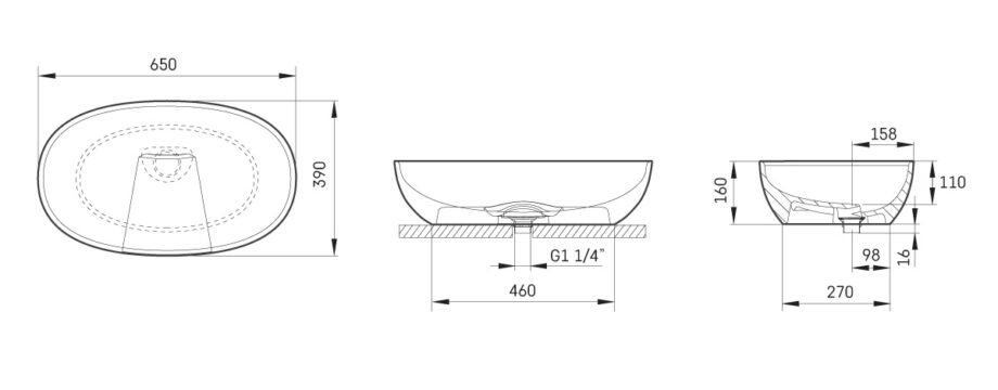 Washbasin PAA Bella cast stone countertop washbasin