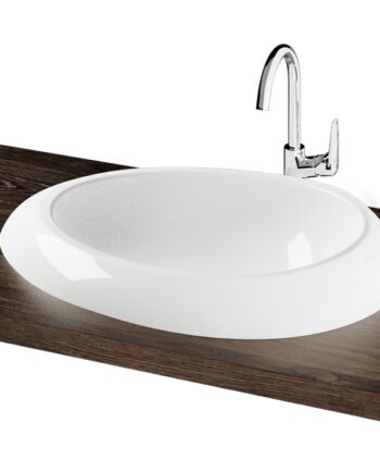 Washbasin PAA ORGANIC IN cast stone drop-in, without overflow