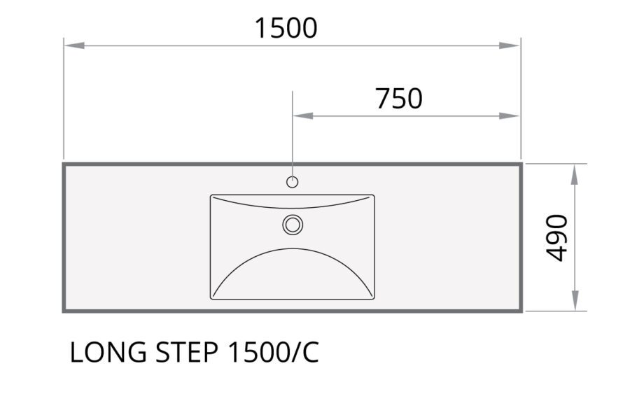 Washbasin PAA LONG STEP 1500 cast stone