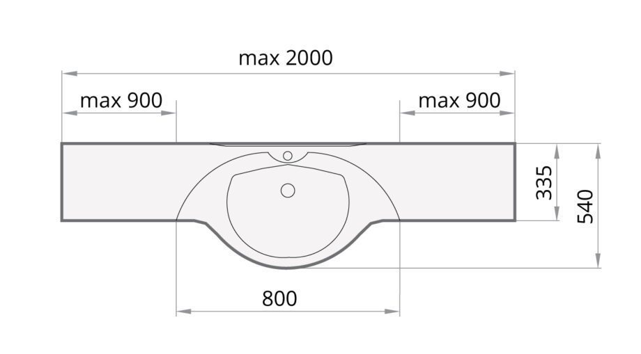 Washbasin PAA BETA cast stone 1001-1500 mm