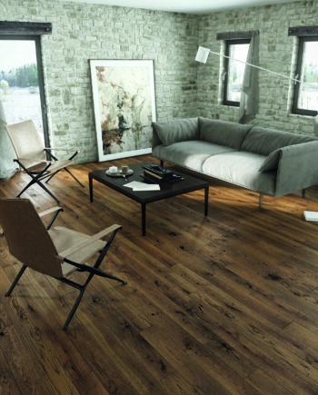 Parquet Oak Nugat, 1-strip, beveled, stained, matt lacquer 1.1