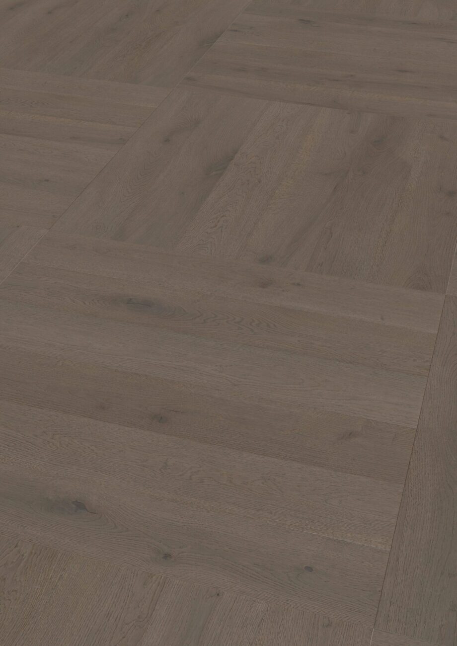 Parquet Oak, ter Hürne, Oak basalt brown, brushed, beveled, extra matt lacquered – 2