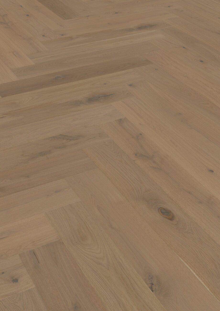 Herringbone Parquet Oak ter Hürne Ochre Brown, brushed, bevelled, extra matt lacquer – 2