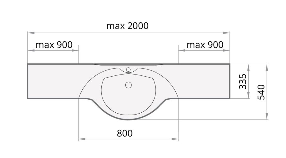 Washbasin PAA BETA cast stone 1001-1500 mm – 2