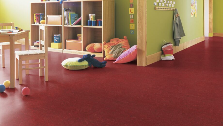 Linoleum floor Gerflor Marmorette 0018 Lobster Red