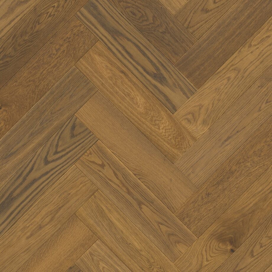 Herringbone parquet oak disegno cinnamon raw, Quick Step, beveled, extra matt lacquered