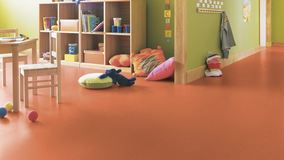 Linoleum floor Gerflor Colorette 0016 Deep Orange