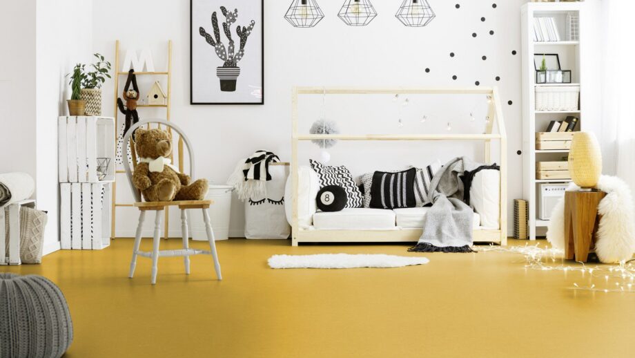 Linoleum floor Gerflor Colorette 0001 Banana Yellow – view 3 Linoleum floor Gerflor Colorette 0001 Banana Yellow – 3