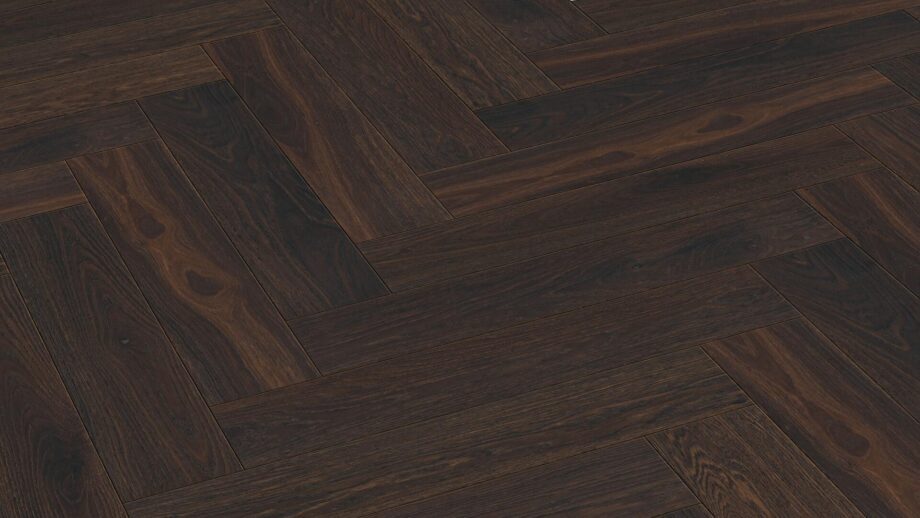 Parquet Meister Harmonious Smoked Oak, brushed, 1-strip, matt lacquered PS500 Herringbone