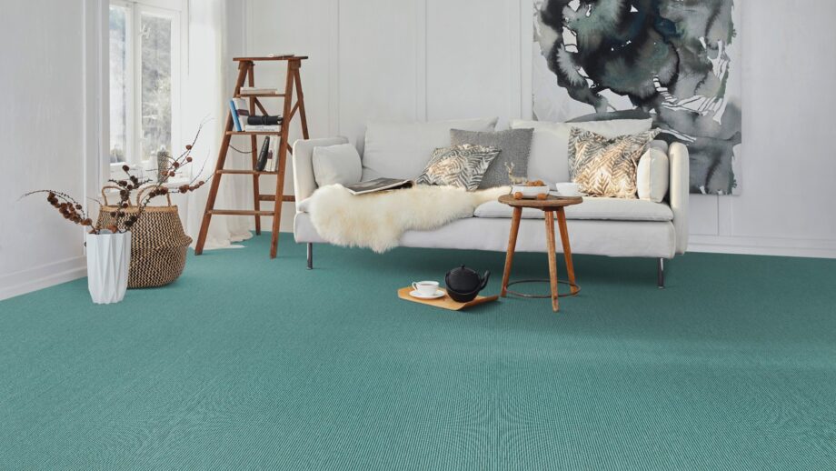 Carpet flooring from cashmere goat wool Tretford Interland 628 Carribean