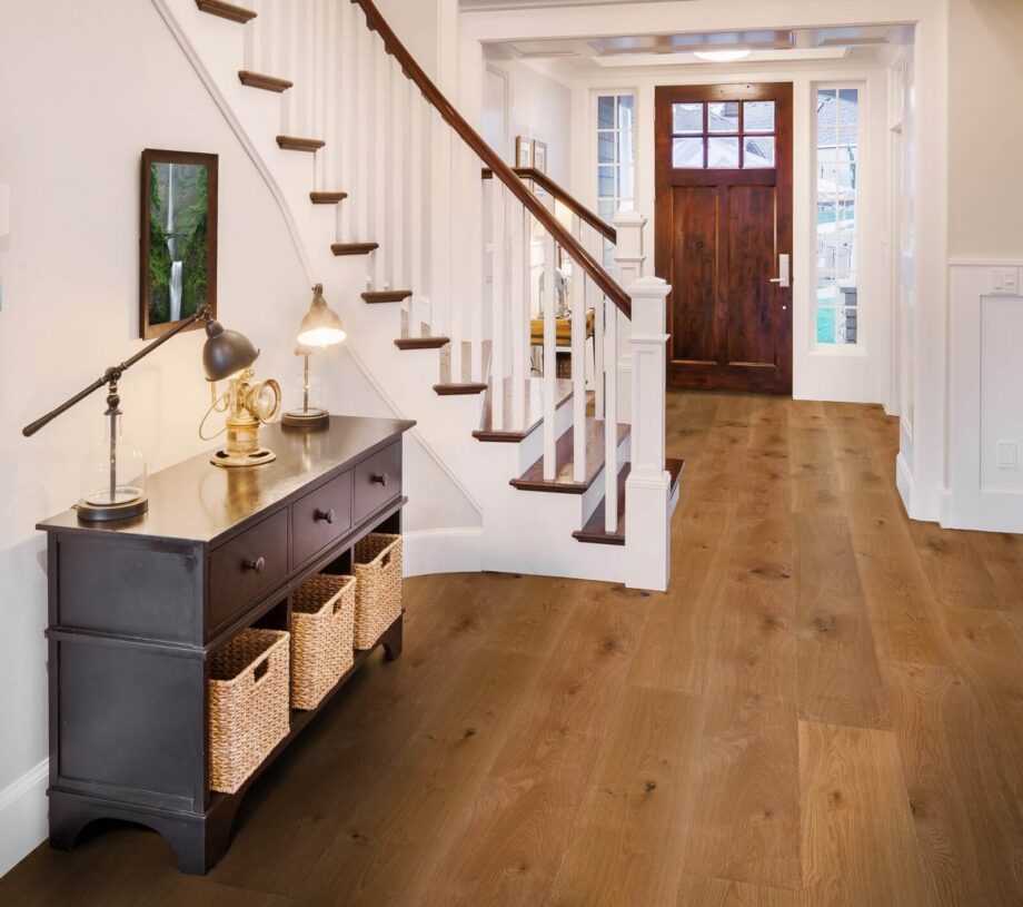 Wood parquet Trinity Oak Rustical 1-strip beveled deep brushed oiled