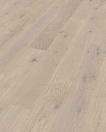Oak Parquet Trinity Rustical 1-strip beveled hand scraped white oiled