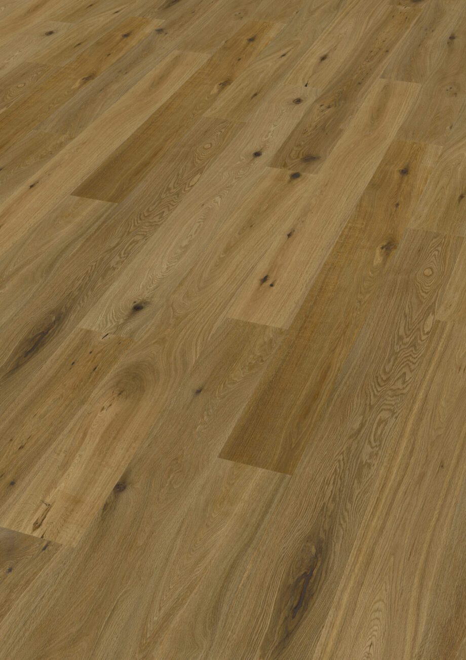 Parquet Smoked Oak Rustical 1-strip beveled brushed matt lacquered 189mm