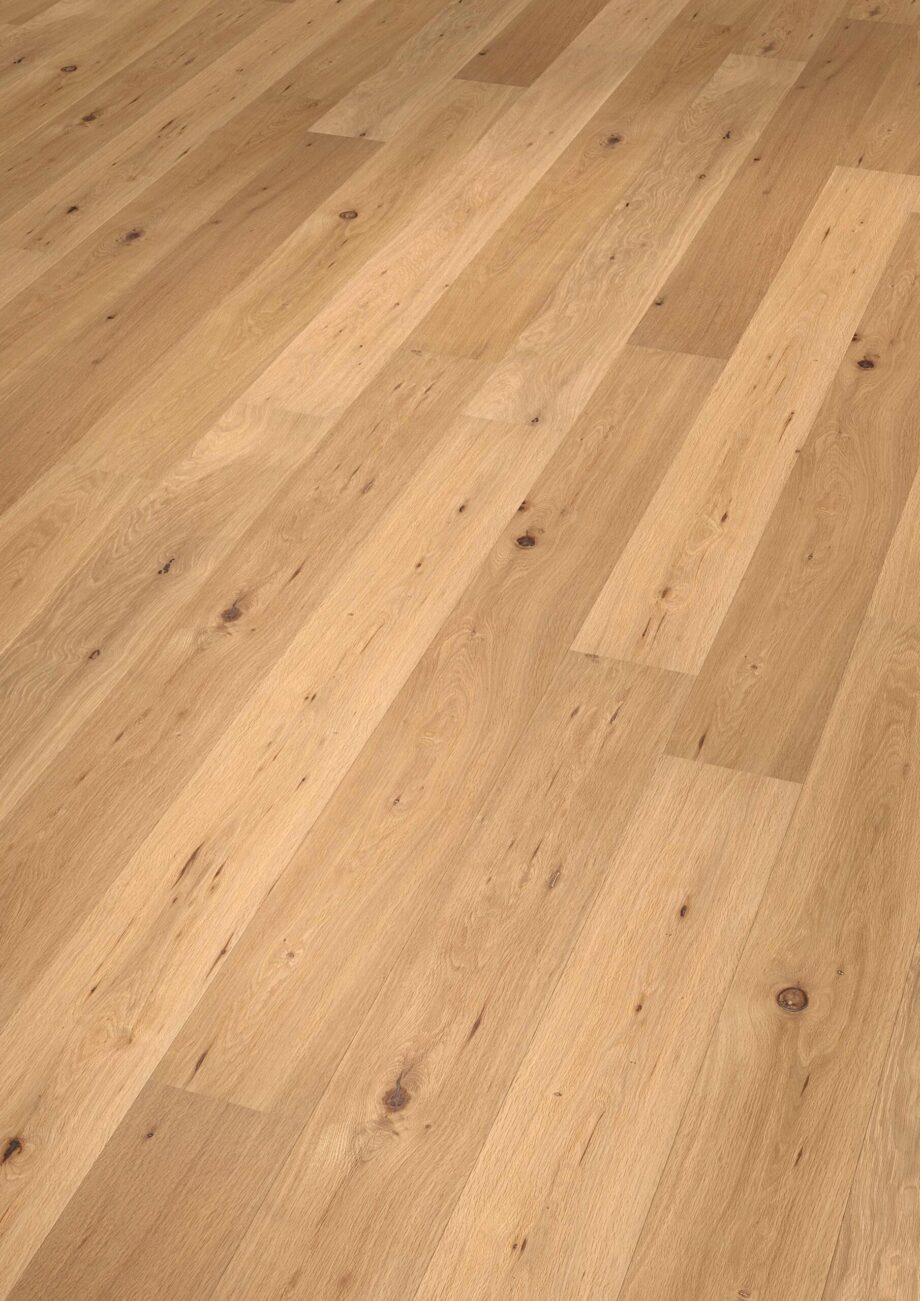 Parquet Oak Rustical 1-strip beveled brushed matt lacquered 189mm