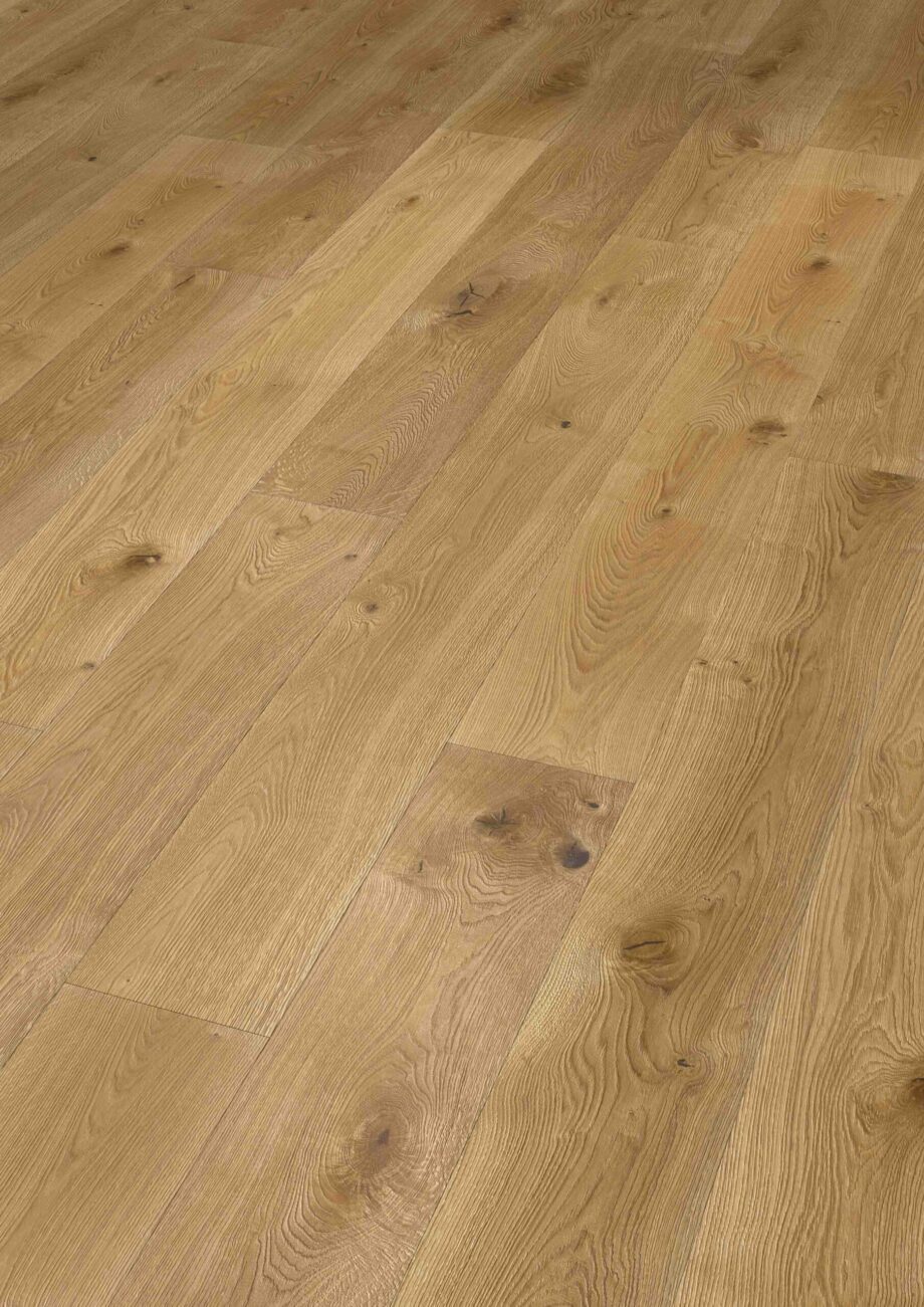 Wood parquet Trinity Oak Rustical 1-strip beveled deep brushed oiled