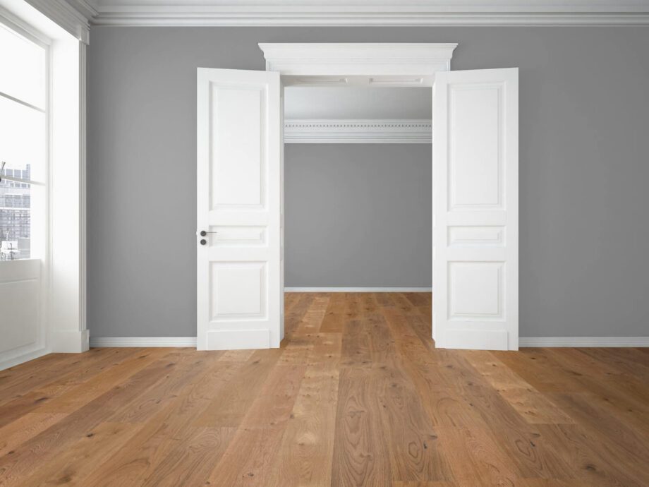 Parquet floor Trinity Oak Rustik 1-strip beveled deep brushed oiled