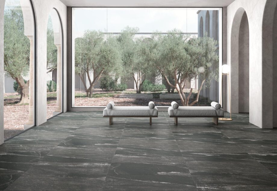 Ceramic tile Tau Etnastone Black mat rec