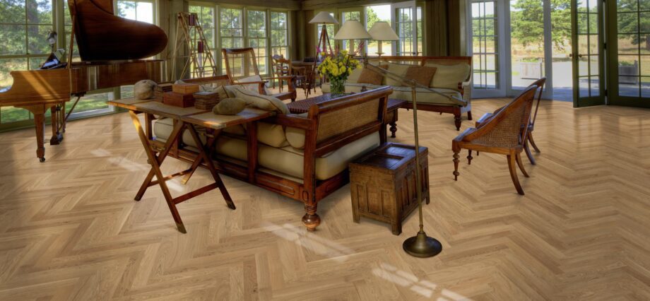 Herringbone parquet Bauwerk Monopark Oak Rustic 45 oiled