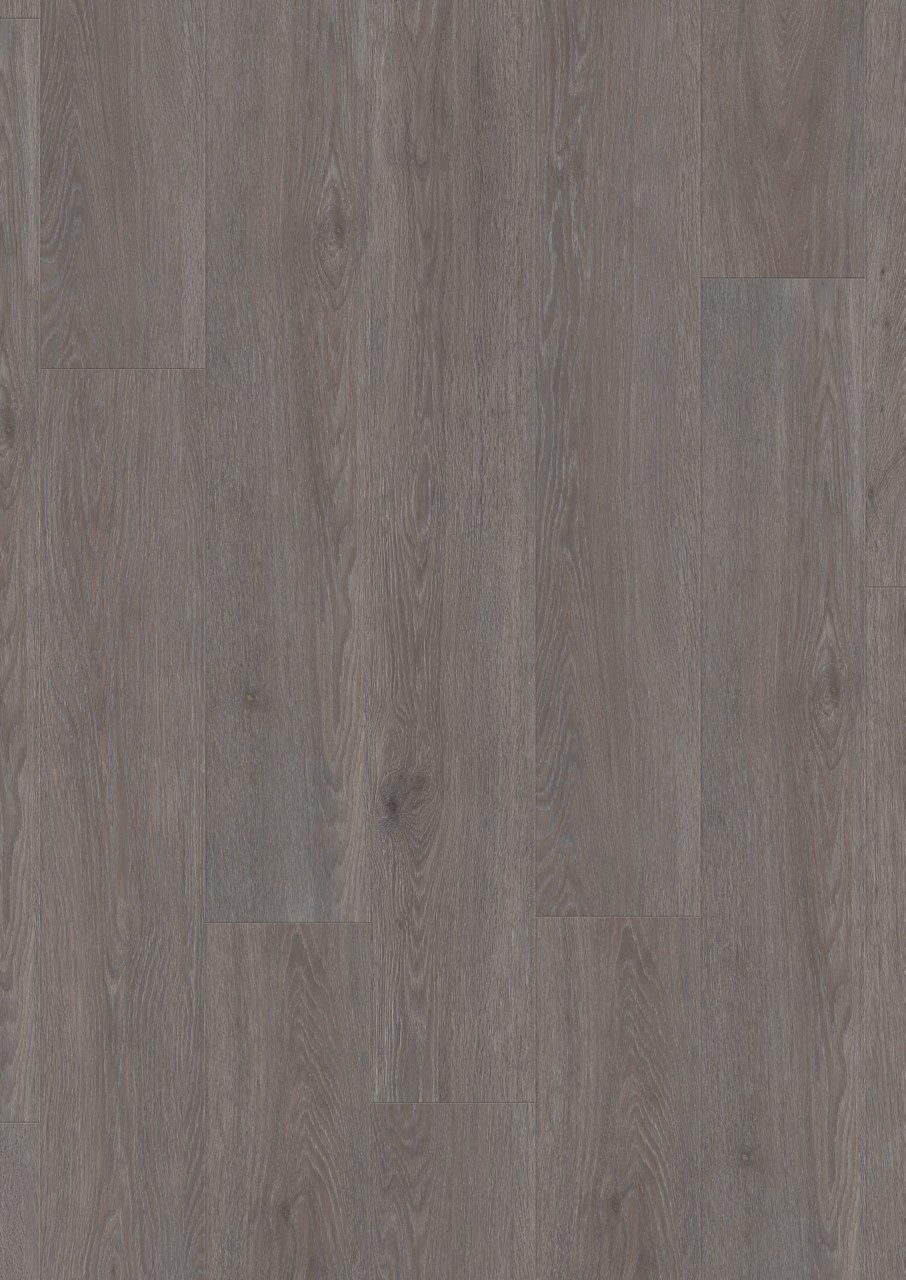 LVT põrandakate Quick-Step Blos Silk tamm dark grey tumehalli tooni ja faasitud tammes põrandalaua disainiga