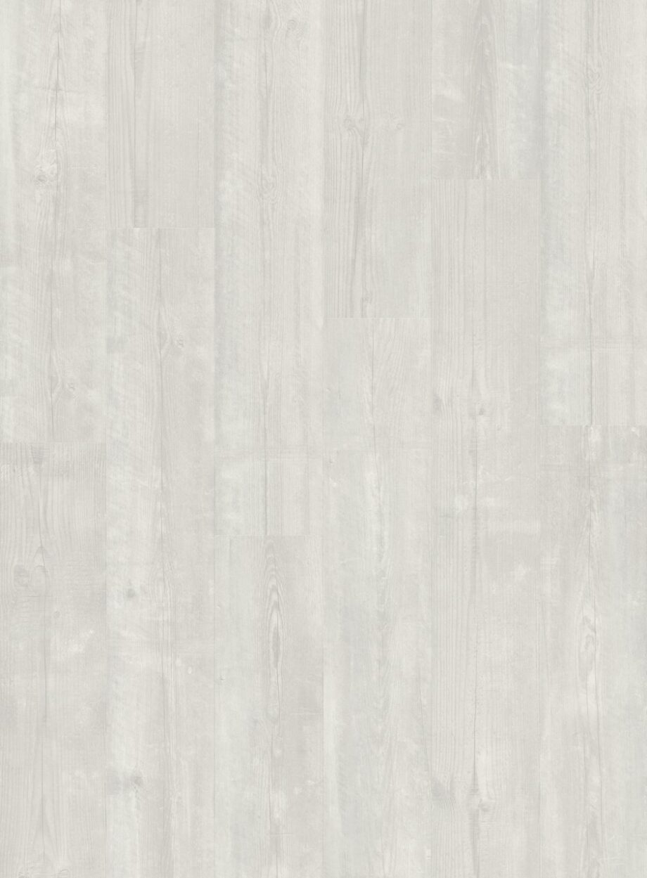 vinyylilankku-quick-step-bloom-snow-pine Vinyylilankku Quick Step Bloom Snow Pine, erittäin vaalea luminen mäntysävy ja lankkudesign.