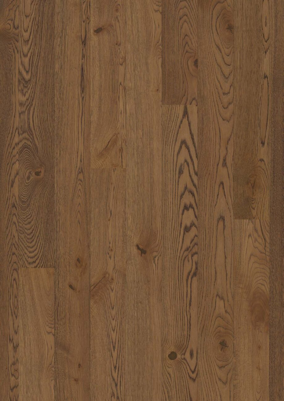 parketti-bauwerk-boen-casapark-tammi-46-vivo-tartufo-harjattu-oljyvahattu-138mm Parketti Bauwerk Boen Casapark Oak 46 Vivo Tartufo (138 mm), harjattu ja öljyvahattu, asennettuna kodin lattialle – lämmin ruskean sävyinen (Tartufo) tammi ja rustiikkinen sorteerus (oksakohtia sekä selkeää sävyvaihtelua). Harjattu pinta korostaa puun eläväistä tekstuuria.