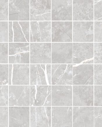 Marmorefektiga poleeritud mosaiikplaat Tau Elite Silver 5x5 Pol, 30x30 cm, hõbehall